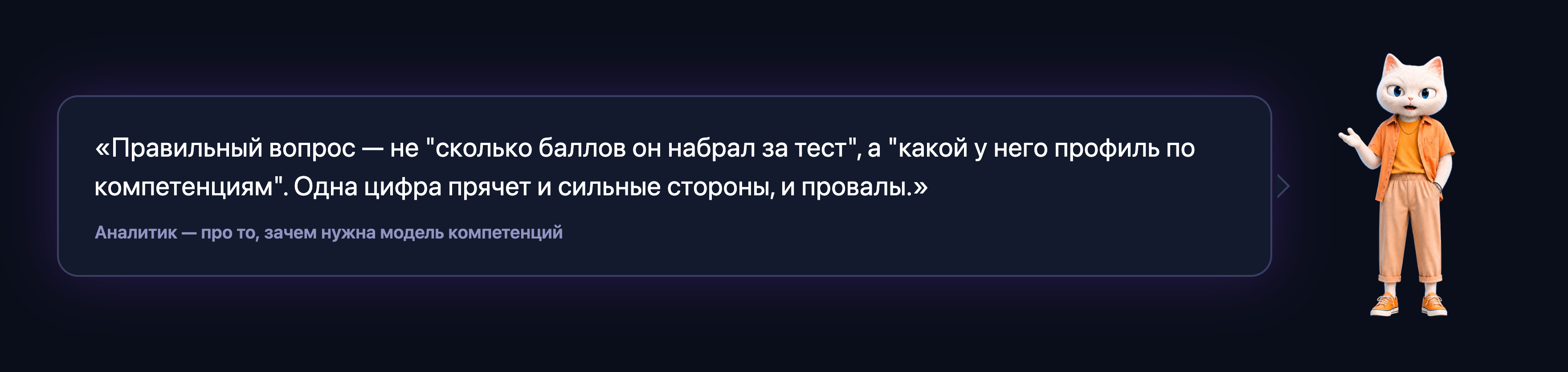 Комикс: кот-аналитик объясняет, что важен профиль по компетенциям, а не одна цифра