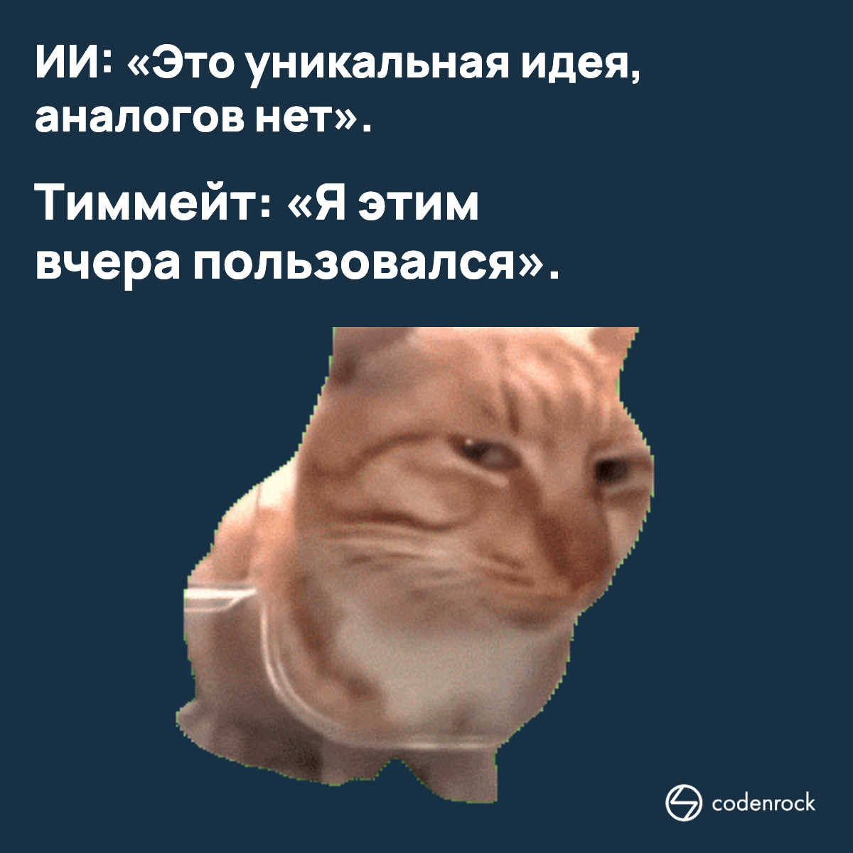 ИИ: Это уникальная идея, аналогов нет. Тиммейт: Я этим вчера пользовался.