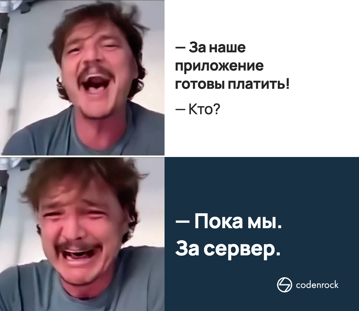 За наше приложение готовы платить. Пока мы. За сервер.
